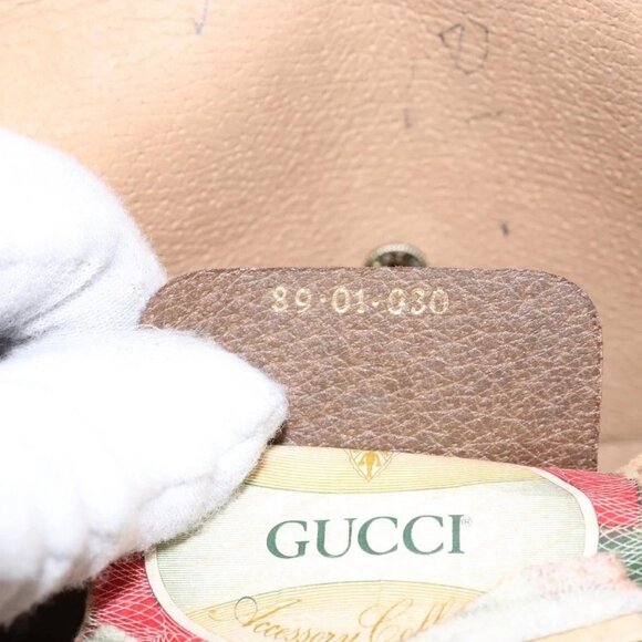 GUCCI GG Supreme Web Sherry Line Clutch Bag PVC Beige Gold 89 01 030 Auth 141030 - Picture 11 of 16